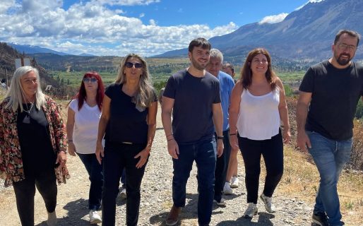 Torres y Caminoa recorrieron las zonas afectadas por los incendios en El Hoyo