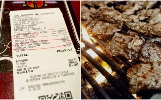 El ticket de una parrilla que se volvió viral: un recargo por “Argentina campeón del mundo”