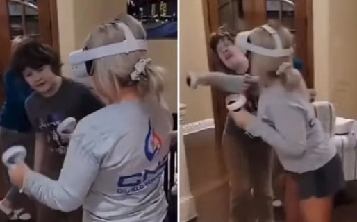 Una abuela golpeó a su nieto mientras utilizaba por primera vez un juego de realidad virtual