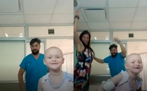 Tuvo su última quimioterapia y lo festejó con un emotivo baile junto a su enfermero