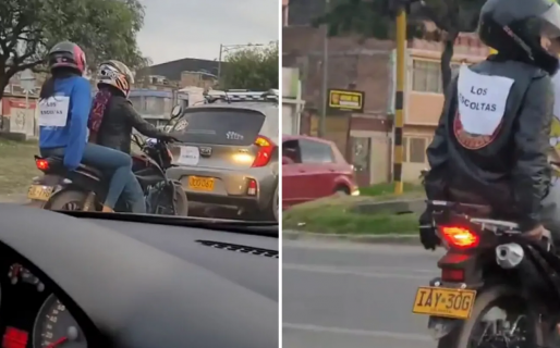 Mientras aprende a manejar, su grupo de amigos la escoltó para que no le ocurra nada