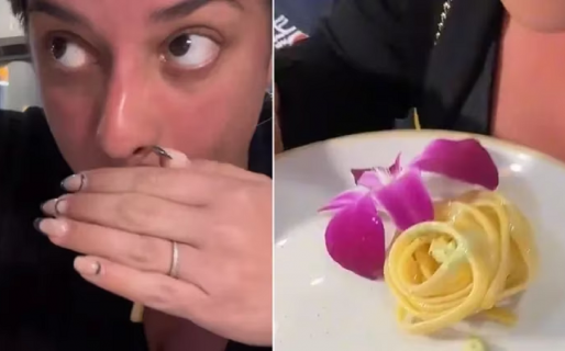 Cenó en un restaurante y contó cuánto le cobraron por 10 fideos y una flor: “Me pasa por hacerme la fina”