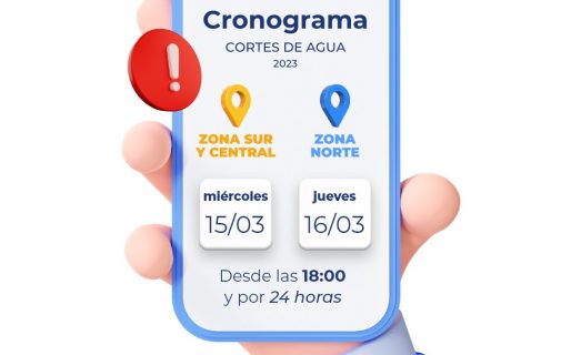 Corte de agua programado en la ciudad para recuperar reservas
