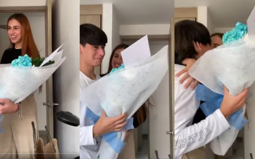 “No tiene comparación”: una chica le regaló flores a su novio y la reacción de él es increíble