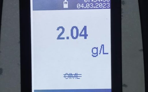 Se registraron 3 casos de alcoholemia positiva y el máximo fue de 2,76 g/l