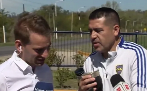 Riquelme enojado, increpó y desafió en vivo a un periodista que hacía un móvil en el predio de Boca