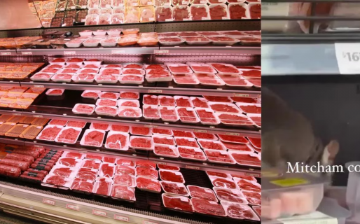 Fue a comprar carne, vio que algo se movía en las góndolas y encendió las alarmas en todo el supermercado