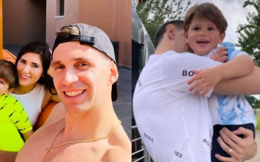 El hijo del Dibu Martínez sigue los pasos de su papá: es arquero y baila en los partidos