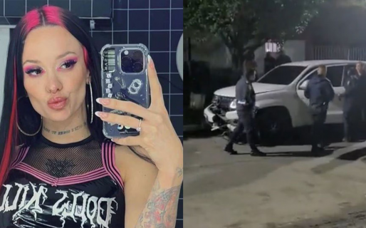 La Joaqui protagonizó un accidente con su camioneta y quedó demorada