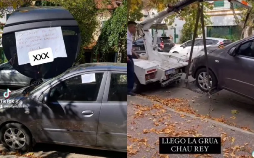 Le «clavó» el auto en la entrada al garaje y se vengó de una forma única