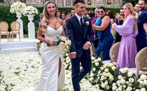 A la espera de la final de la Champions League, se casó Lautaro Martínez