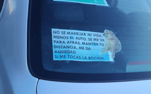 El cómico mensaje de un comodorense para que le tengan paciencia a la hora de manejar
