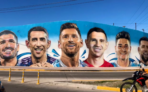 Hizo un mural del Mundial Qatar 2022 y le respondieron los campeones del mundo