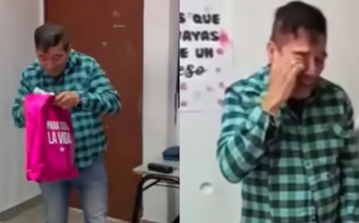 “Voy a llorar”: un grupo de alumnos sorprendió a un profesor con un regalo y su respuesta se hizo viral