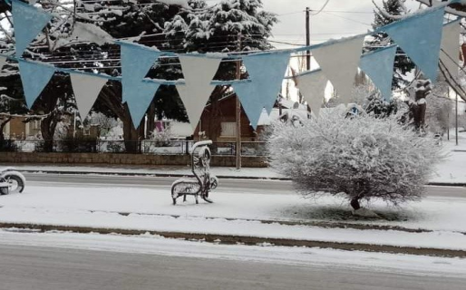 Paisajes blancos en los pueblos de Chubut