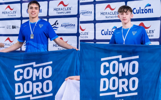 Los comodorenses Mateo Luna y Bautista Soria brillaron en el Campeonato Argentino de natación
