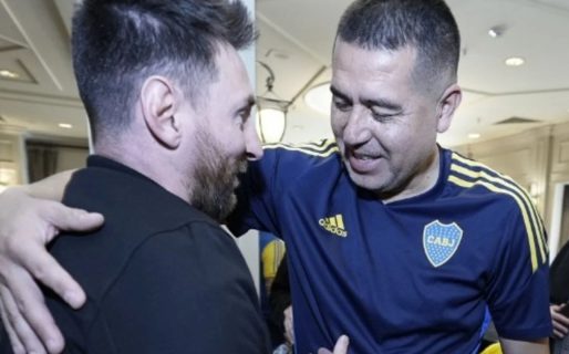 El encuentro de Messi con Riquelme antes de partir a la Bombonera
