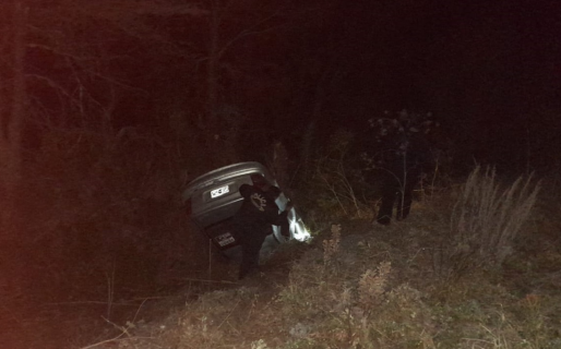 Despiste y vuelco en la Ruta Provincial N° 17 cerca de Corcovado
