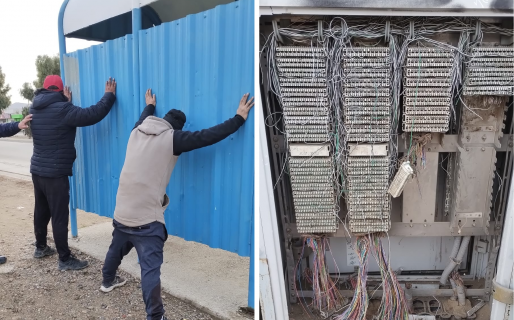 Fueron atrapados mientras robaban cables de un tablero en la vía pública