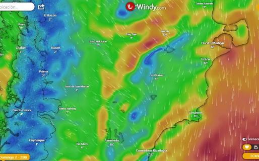 Alerta por vientos fuertes para Chubut y Santa Cruz