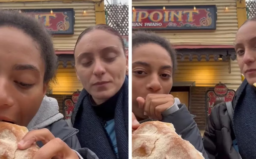 Una estadounidense probó por primera vez un sándwich de bondiola y tuvo una reacción inesperada