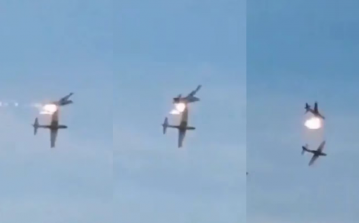 Dos aviones de combate chocaron en pleno vuelo y uno de los pilotos falleció