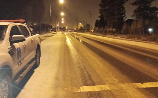 Piden extrema precaución para circular por rutas por presencia de escarcha y nieve