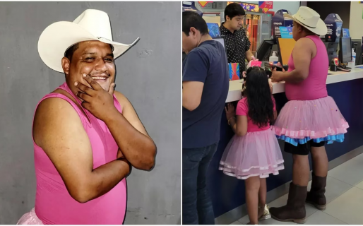 Se vistió de rosa para ir a ver la película Barbie a pedido de su hija y es furor