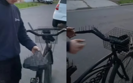 El curioso dispositivo antirrobo que instaló un hombre en su bicicleta