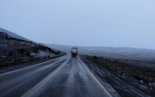 Precaución en Ruta 3: calzada húmeda, neviscas y trabajos preventivos