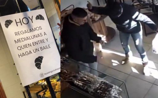 Una panadería regaló medialunas a los clientes que entraron bailando al local y el video se volvió viral