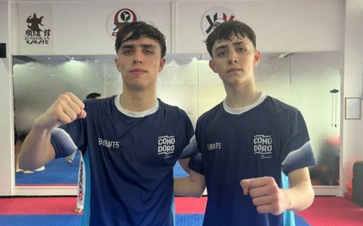Los comodorenses Luka Salesky y Franco Moroncini compiten en el Panamericano de Karate U21