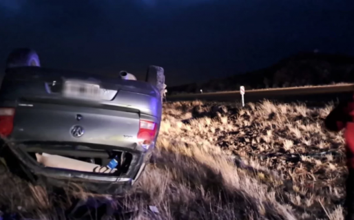Despiste y vuelco en la ruta 25 entre Rawson y Trelew