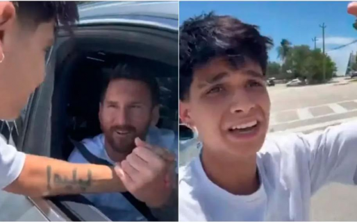 Un fan saludó y le pidió un beso a Messi: el futbolista accedió y desató la emoción