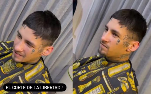 L-Gante salió de la cárcel y fue directo a cambiarse el look: “El corte de la libertad”