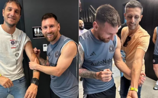 “Un día inolvidable”: dos ex futbolistas argentinos visitaron a Lionel Messi en Inter Miami y se tatuaron su firma