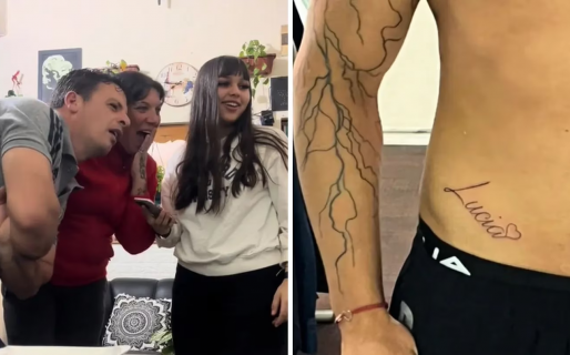 Se tatuó el nombre de su novia y se lo mostró a sus suegros: las reacciones fueron impensadas