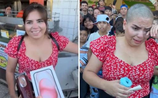 Se rapó toda la cabeza para ganarse un iPhone 15, perdió y todo terminó de la peor manera