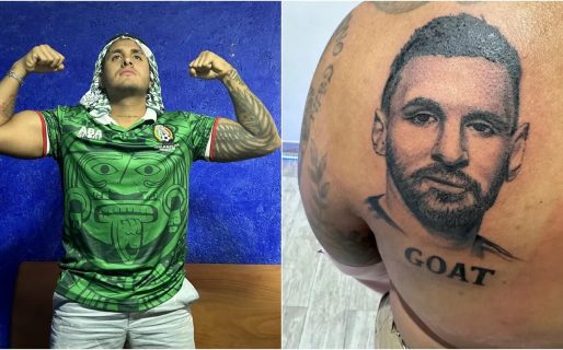 Un fanático de Cristiano Ronaldo se tatuó a Lionel Messi por una apuesta y es viral