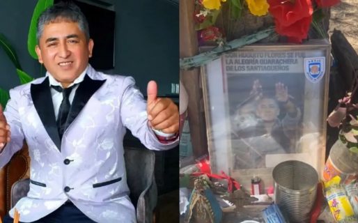 El santuario que los fans de Huguito Flores hicieron en la ruta del fatal accidente