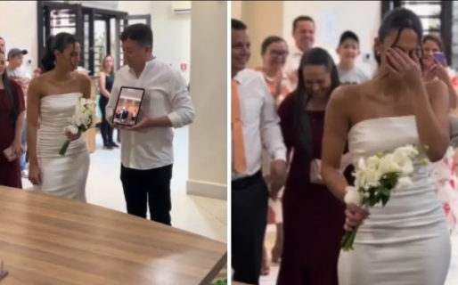 Una joven se iba a casar por videollamada pero una visita inesperada cambió todos los planes