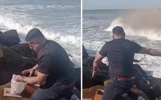Fueron a tirar las cenizas de su abuelo al mar, pero un descuido con una bolsa lo arruinó todo