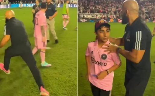 El guardaespaldas de Lionel Messi tuvo que entrar en acción y generó una tierna escena con un gran gesto