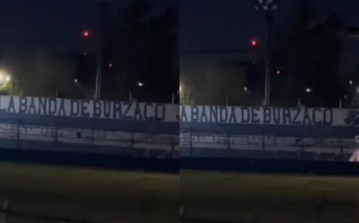 Grababa un video en las tribunas de un estadio de fútbol y una extraña figura llamó su atención