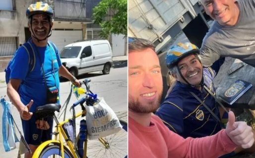 Desesperado pedido de ayuda de un hincha de Boca: viajó a Río en bicicleta y le faltan 1.800 kilómetros