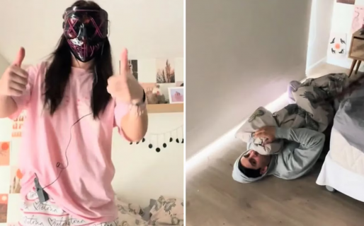 Una tiktoker le hizo una broma pesada a su novio mientras dormía y casi lo mata del susto