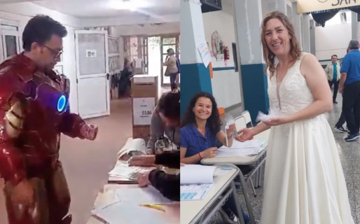 Las perlitas de las elecciones: el Iron Man de Luján y la novia que fue a votar después de su casamiento