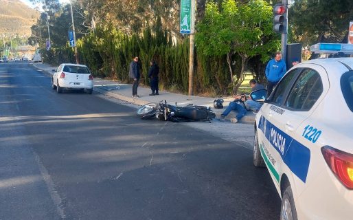 Choque en Ruta 3 entre una moto y un auto