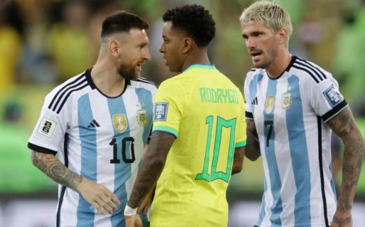 Pura tensión: el fuerte cruce entre Lionel Messi y Rodrygo cuando la Selección argentina volvió a la cancha