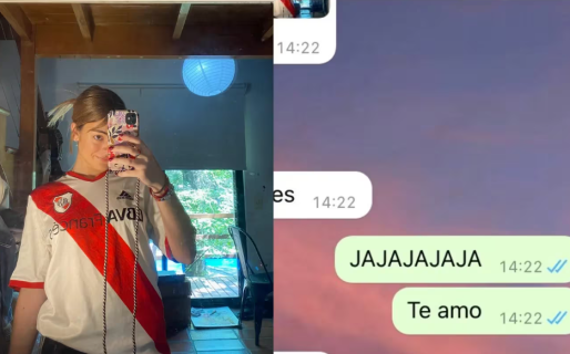 Le mandó una foto a su novio antes de ir a la cancha y la respuesta de él se volvió viral